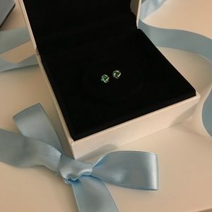 Green crystal earrings